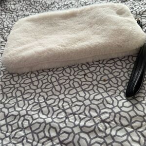 Elegant White Faux Fur Clutch